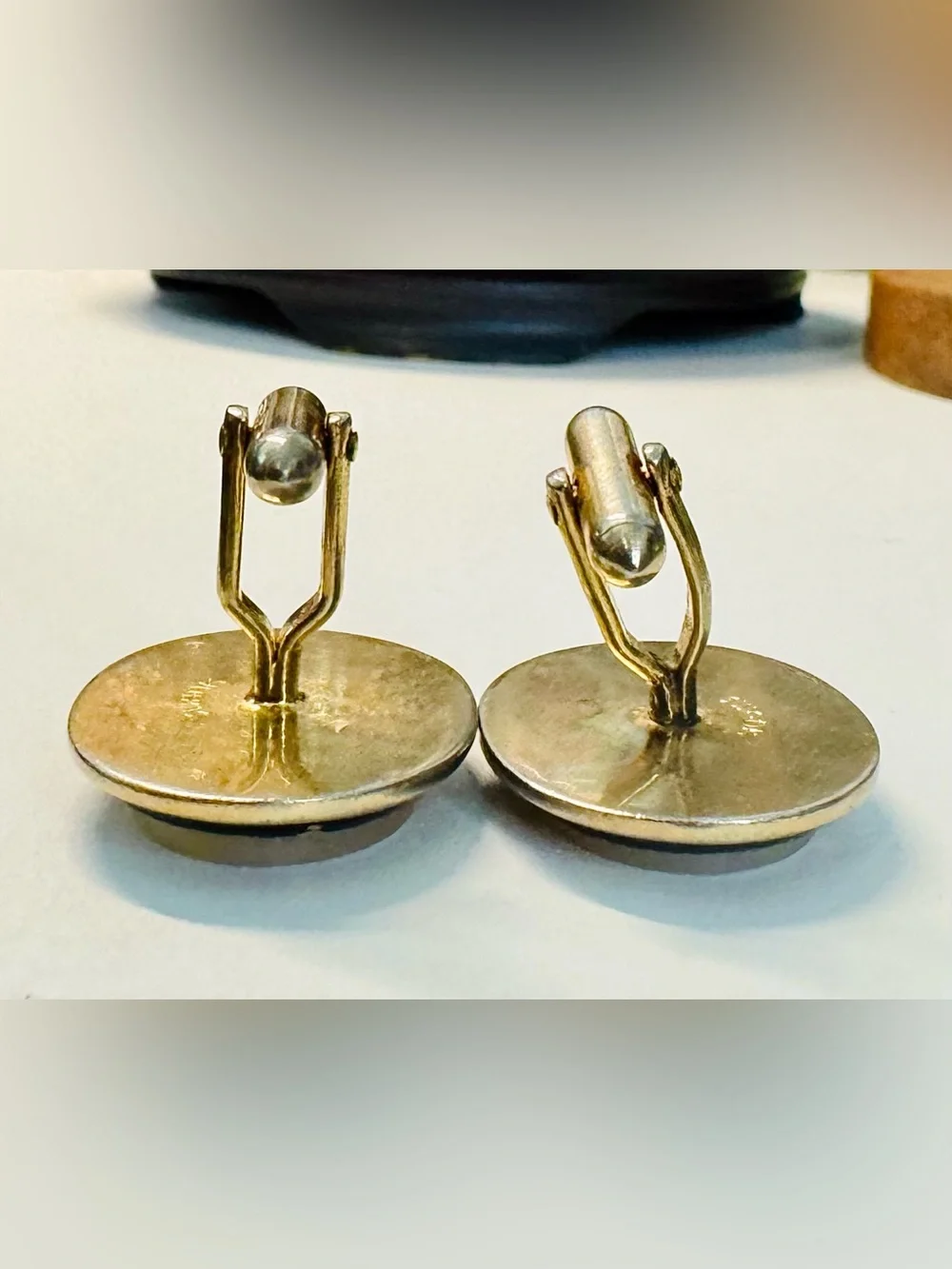 Vintage SWANK Mother of Pearl Greek Soldier Cameo Cufflinks